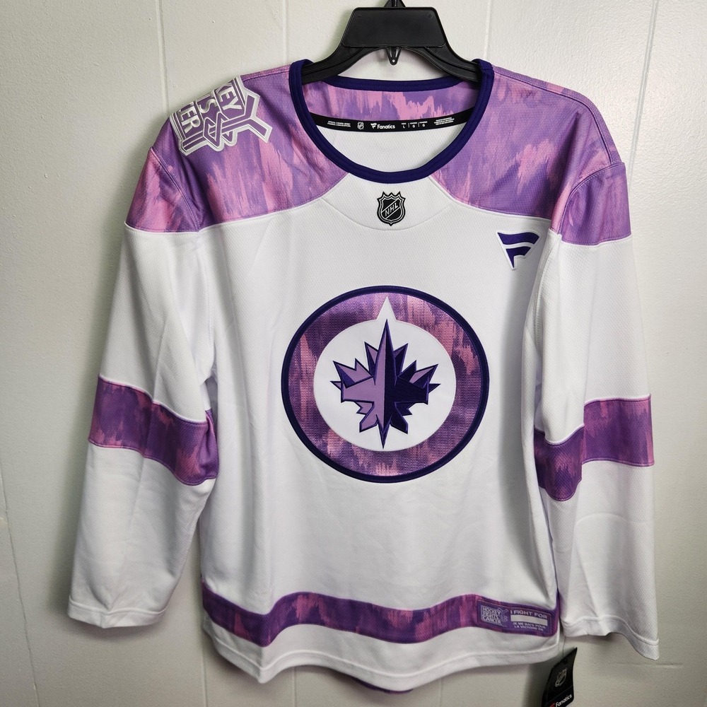 Winnipeg Jets Hockey Fight Cancer 2024 Jersey Mens Large NHL‎ MSRP $129.99